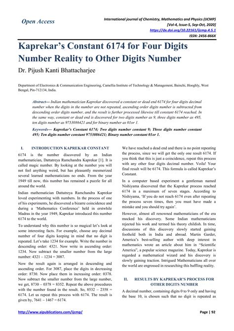 famous 4 digit numbers|Kaprekar's Constant .